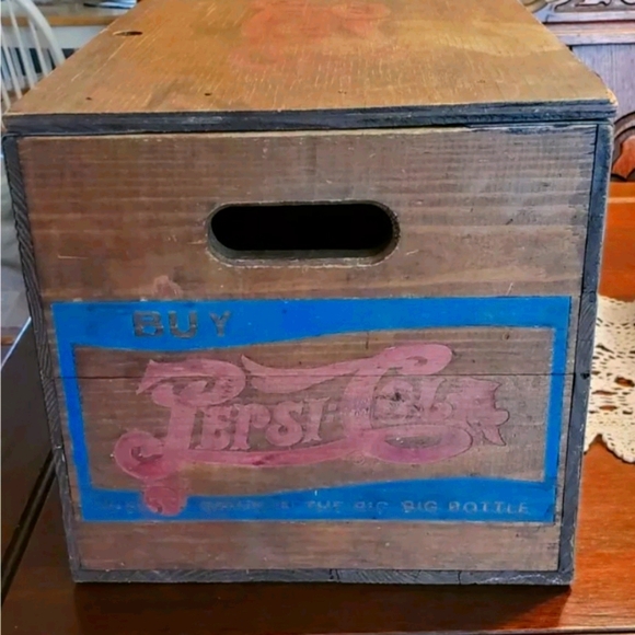 Vintage Pepsi Cola Wooden Crate Checker Board Lid